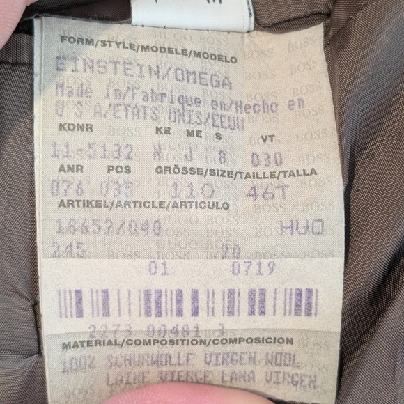 Hugo Boss Dark Green-Brown 100% Virgin Wool Sport Blazer ~ Size 46L - Picture 10 of 16